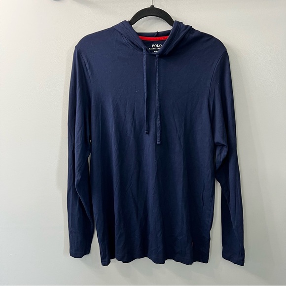 Polo Ralph Lauren Navy Blue Long Sleeve Cotton Modal Blend Hoodie Small - Picture 1 of 4